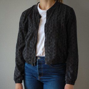 Lace bomber jacket